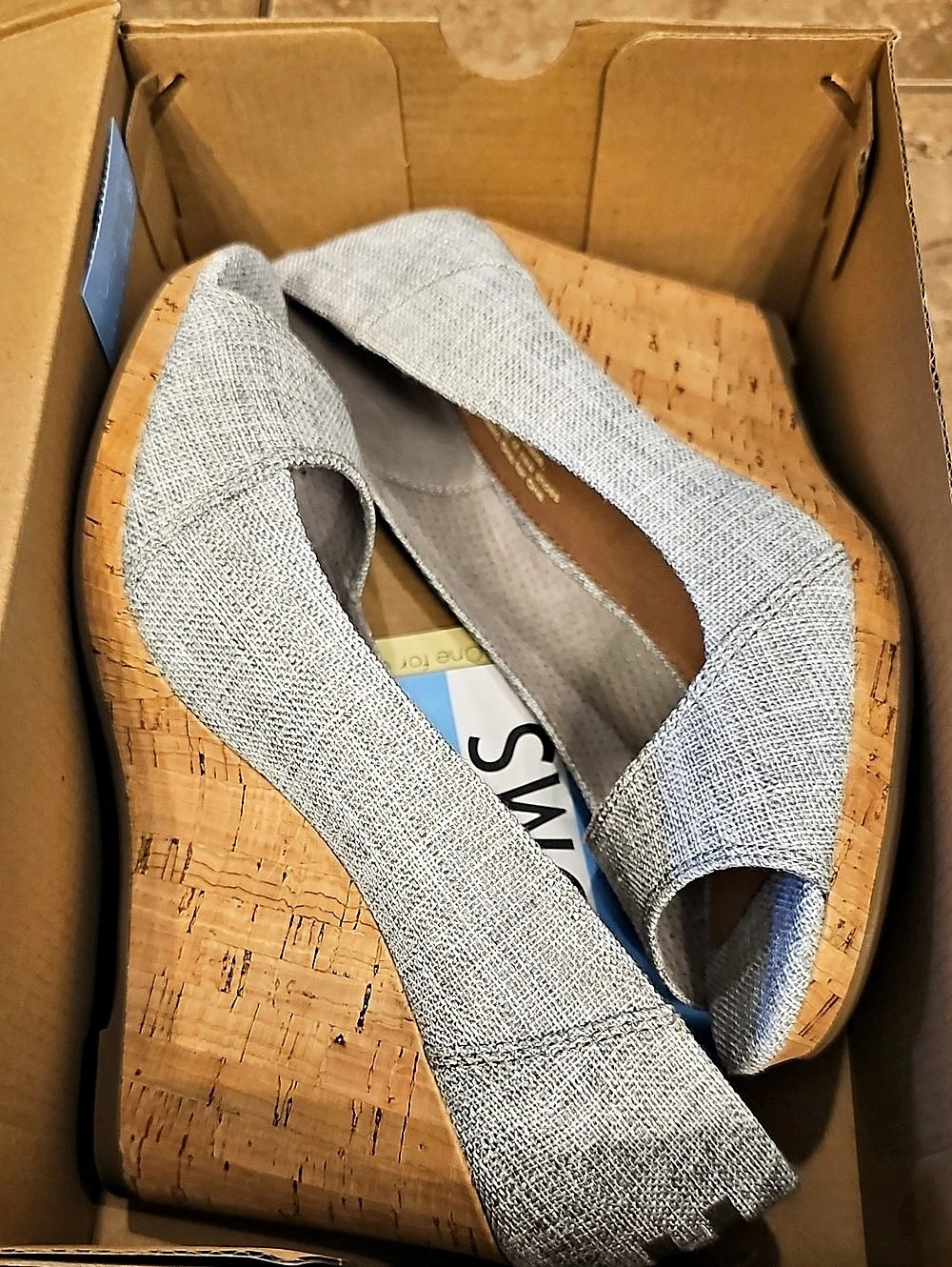 TOMS Stella Women's Espadrille Wedges in Gray US 8